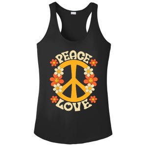 Peace Sign Love 60s 70s Costume 70 Theme Party Groovy Hippie Ladies PosiCharge Competitor Racerback Tank