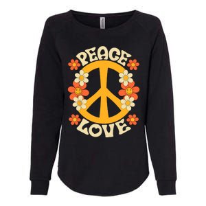 Peace Sign Love 60s 70s Costume 70 Theme Party Groovy Hippie Womens California Wash Sweatshirt