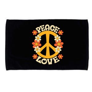 Peace Sign Love 60s 70s Costume 70 Theme Party Groovy Hippie Microfiber Hand Towel