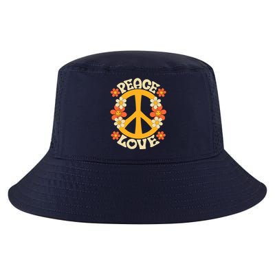 Peace Sign Love 60s 70s Costume 70 Theme Party Groovy Hippie Cool Comfort Performance Bucket Hat