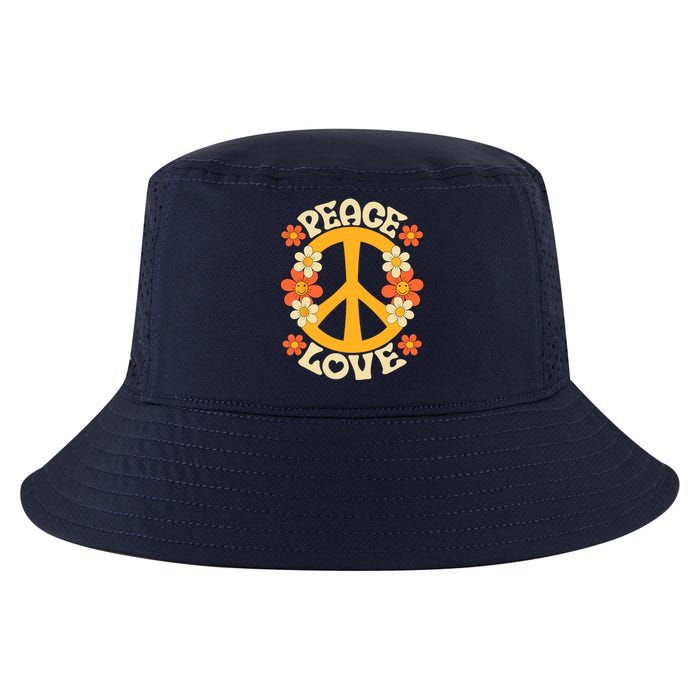 Peace Sign Love 60s 70s Costume 70 Theme Party Groovy Hippie Cool Comfort Performance Bucket Hat