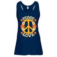 Peace Sign Love 60s 70s Costume 70 Theme Party Groovy Hippie Ladies Essential Flowy Tank