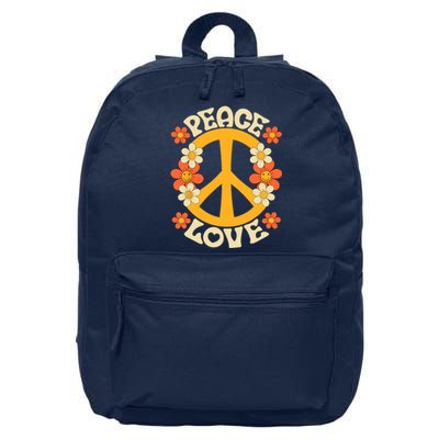 Peace Sign Love 60s 70s Costume 70 Theme Party Groovy Hippie 16 in Basic Backpack