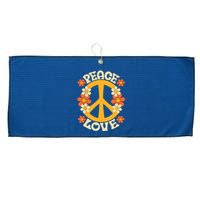 Peace Sign Love 60s 70s Costume 70 Theme Party Groovy Hippie Large Microfiber Waffle Golf Towel