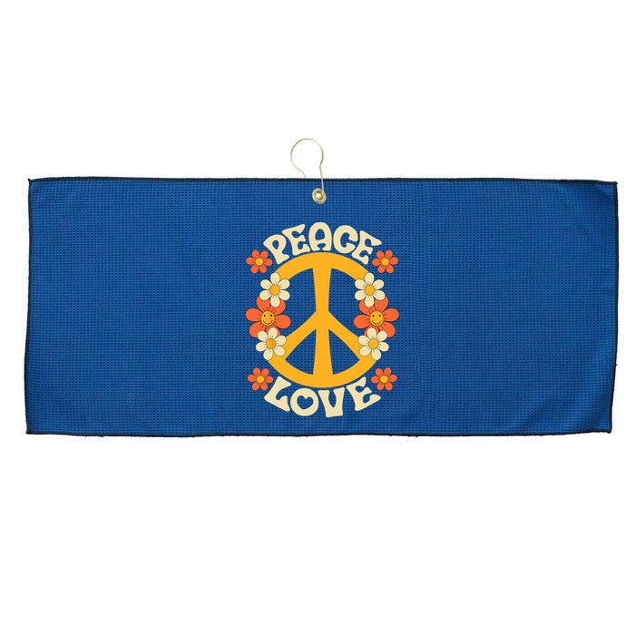 Peace Sign Love 60s 70s Costume 70 Theme Party Groovy Hippie Large Microfiber Waffle Golf Towel