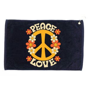 Peace Sign Love 60s 70s Costume 70 Theme Party Groovy Hippie Grommeted Golf Towel