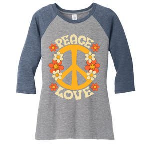 Peace Sign Love 60s 70s Costume 70 Theme Party Groovy Hippie Women's Tri-Blend 3/4-Sleeve Raglan Shirt