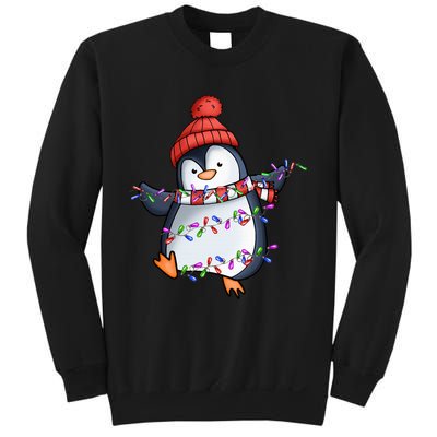 Penguin Santa Lights Christmas Pajamas Cute Penguins Xmas Sweatshirt