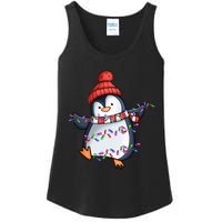 Penguin Santa Lights Christmas Pajamas Cute Penguins Xmas Ladies Essential Tank