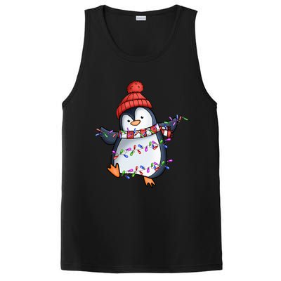 Penguin Santa Lights Christmas Pajamas Cute Penguins Xmas PosiCharge Competitor Tank