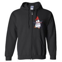 Penguin Santa Lights Christmas Pajamas Cute Penguins Xmas Full Zip Hoodie