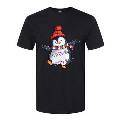 Penguin Santa Lights Christmas Pajamas Cute Penguins Xmas Softstyle CVC T-Shirt