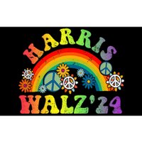 Peace Sign Love 60s 70s Tie Dye Harris Waltz 2024 Bumper Sticker