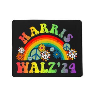 Peace Sign Love 60s 70s Tie Dye Harris Waltz 2024 Mousepad