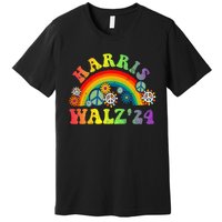 Peace Sign Love 60s 70s Tie Dye Harris Waltz 2024 Premium T-Shirt