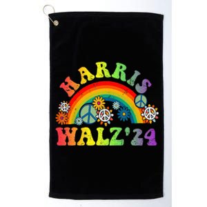 Peace Sign Love 60s 70s Tie Dye Harris Waltz 2024 Platinum Collection Golf Towel