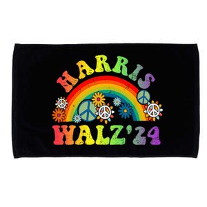 Peace Sign Love 60s 70s Tie Dye Harris Waltz 2024 Microfiber Hand Towel