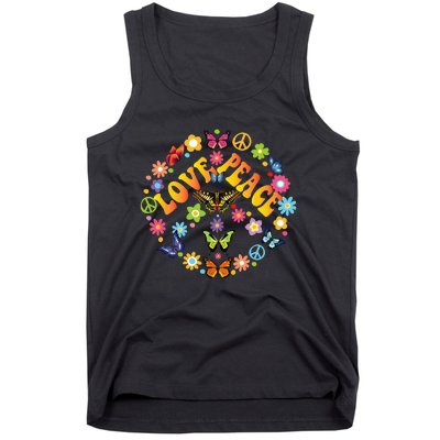 PEACE SIGN LOVE 60s 70s Groovy Hippie Costume Halloween Tank Top