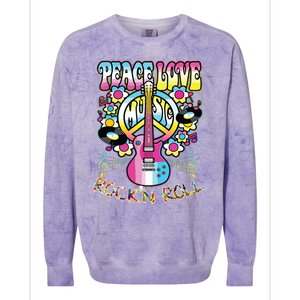 Peace Sign Love 60s 70s Tie Dye Hippie Costume Colorblast Crewneck Sweatshirt