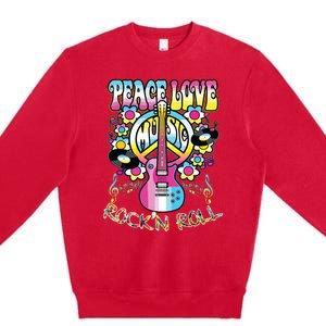 Peace Sign Love 60s 70s Tie Dye Hippie Costume Premium Crewneck Sweatshirt