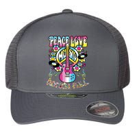 Peace Sign Love 60s 70s Tie Dye Hippie Costume Flexfit Unipanel Trucker Cap