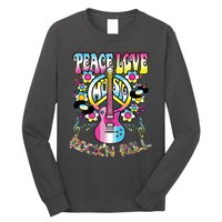 Peace Sign Love 60s 70s Tie Dye Hippie Costume Long Sleeve Shirt