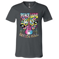 Peace Sign Love 60s 70s Tie Dye Hippie Costume V-Neck T-Shirt