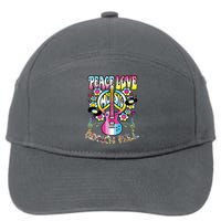 Peace Sign Love 60s 70s Tie Dye Hippie Costume 7-Panel Snapback Hat