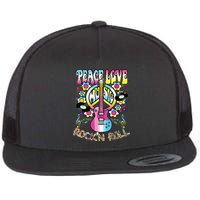 Peace Sign Love 60s 70s Tie Dye Hippie Costume Flat Bill Trucker Hat