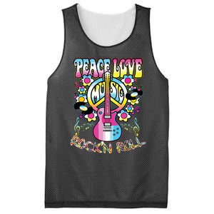 Peace Sign Love 60s 70s Tie Dye Hippie Costume Mesh Reversible Basketball Jersey Tank