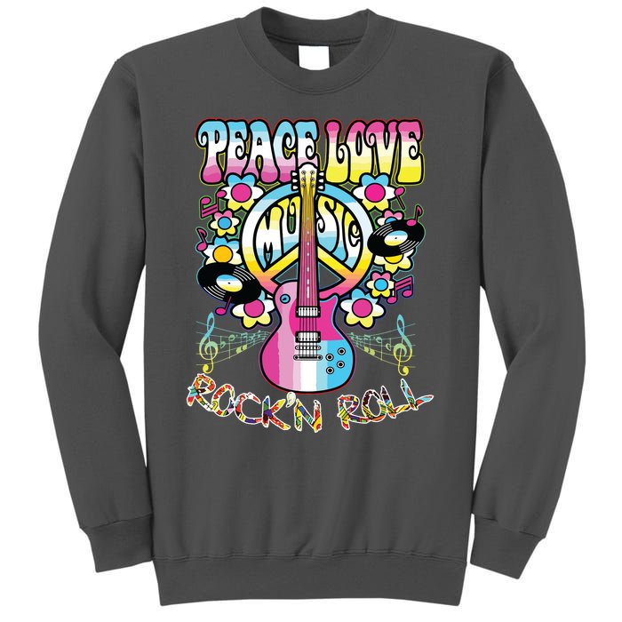 Peace Sign Love 60s 70s Tie Dye Hippie Costume Tall Sweatshirt