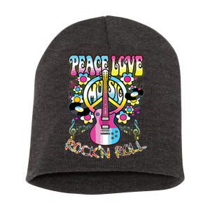 Peace Sign Love 60s 70s Tie Dye Hippie Costume Short Acrylic Beanie