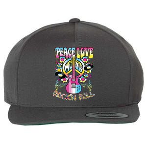 Peace Sign Love 60s 70s Tie Dye Hippie Costume Wool Snapback Cap