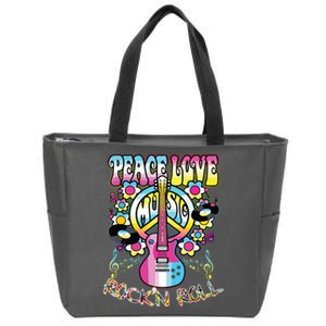 Peace Sign Love 60s 70s Tie Dye Hippie Costume Zip Tote Bag