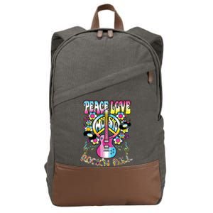 Peace Sign Love 60s 70s Tie Dye Hippie Costume Cotton Canvas Backpack