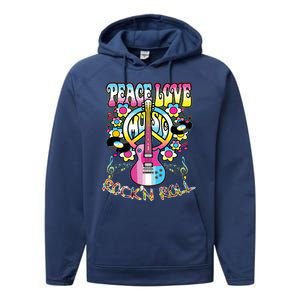 Peace Sign Love 60s 70s Tie Dye Hippie Costume Performance Fleece Hoodie