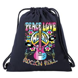 Peace Sign Love 60s 70s Tie Dye Hippie Costume Drawstring Bag