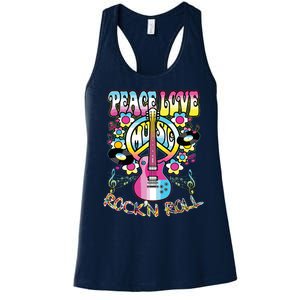 Peace Sign Love 60s 70s Tie Dye Hippie Costume Women's Racerback Tank