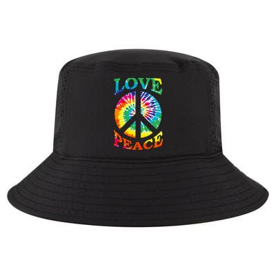 Peace Sign Love Retro 60S 70S Tie Dye Hippie Costume Cool Comfort Performance Bucket Hat