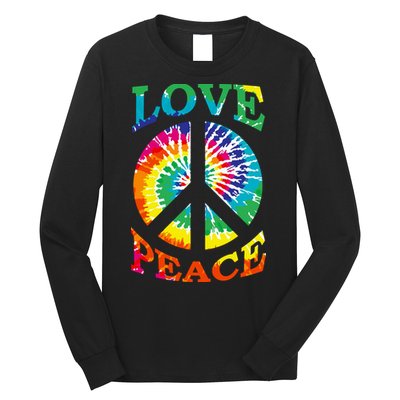 Peace Sign Love Retro 60S 70S Tie Dye Hippie Costume Long Sleeve Shirt