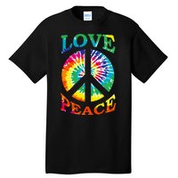 Peace Sign Love Retro 60S 70S Tie Dye Hippie Costume Tall T-Shirt