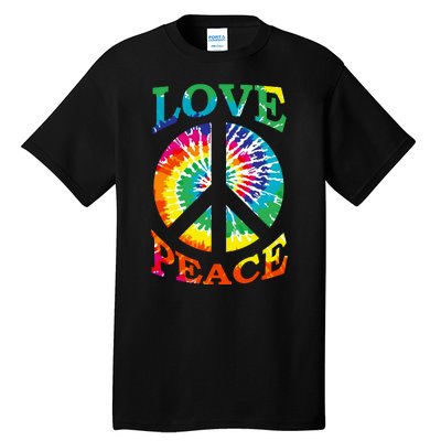 Peace Sign Love Retro 60S 70S Tie Dye Hippie Costume Tall T-Shirt