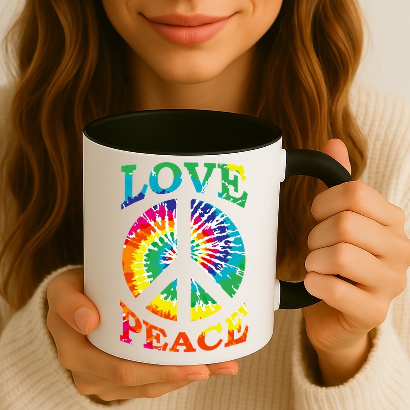 Peace Sign Love Retro 60S 70S Tie Dye Hippie Costume Mug