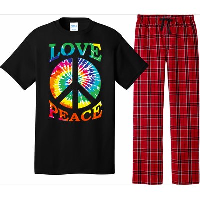 Peace Sign Love Retro 60S 70S Tie Dye Hippie Costume Pajama Set