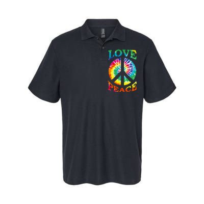 Peace Sign Love Retro 60S 70S Tie Dye Hippie Costume Softstyle Adult Sport Polo