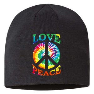 Peace Sign Love Retro 60S 70S Tie Dye Hippie Costume Sustainable Beanie