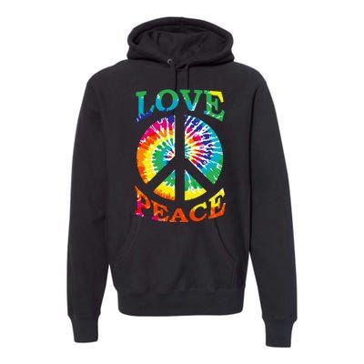 Peace Sign Love Retro 60S 70S Tie Dye Hippie Costume Premium Hoodie