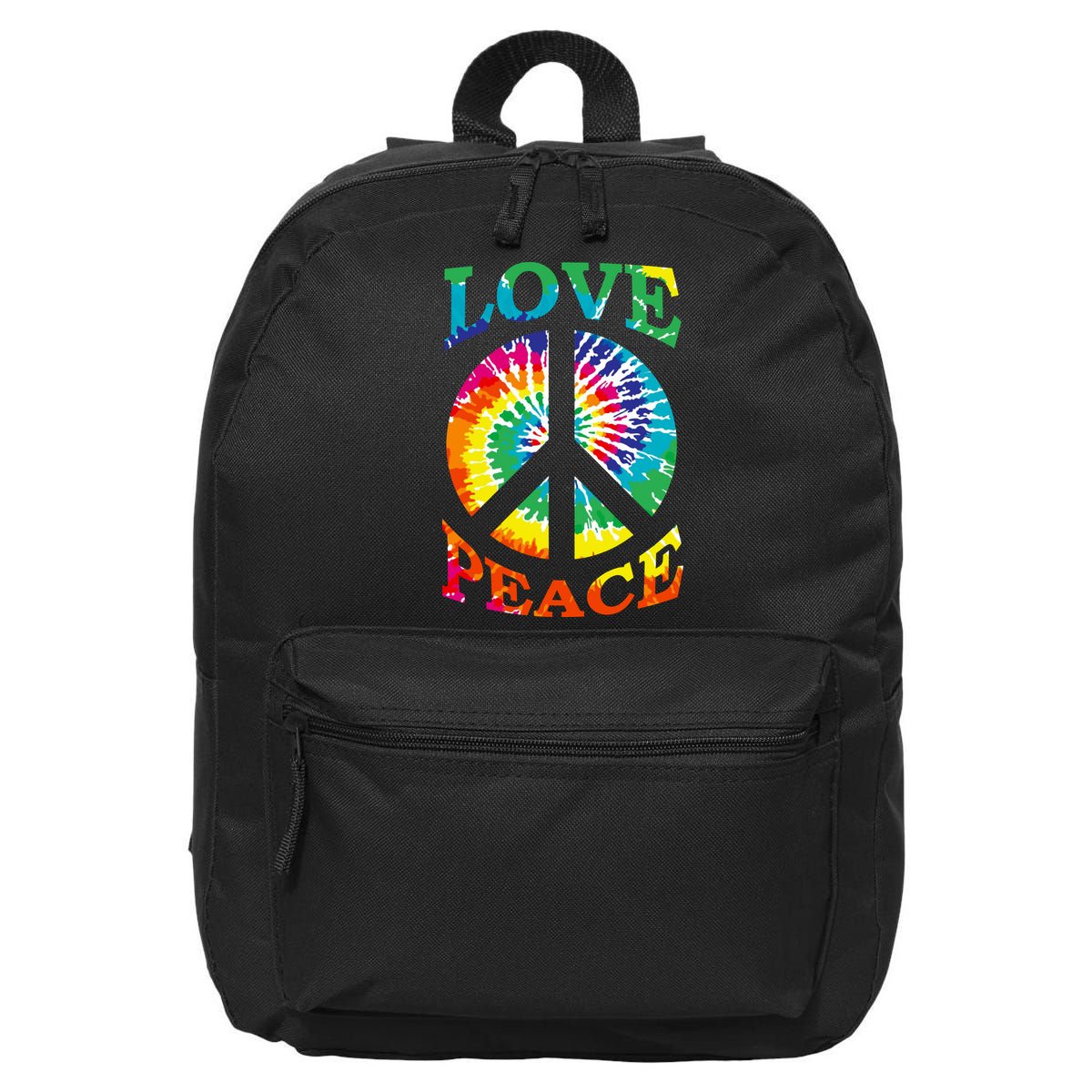 Peace Sign Love Retro 60S 70S Tie Dye Hippie Costume 16 in Basic Backpack