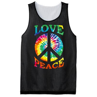 Peace Sign Love Retro 60S 70S Tie Dye Hippie Costume Mesh Reversible Basketball Jersey Tank