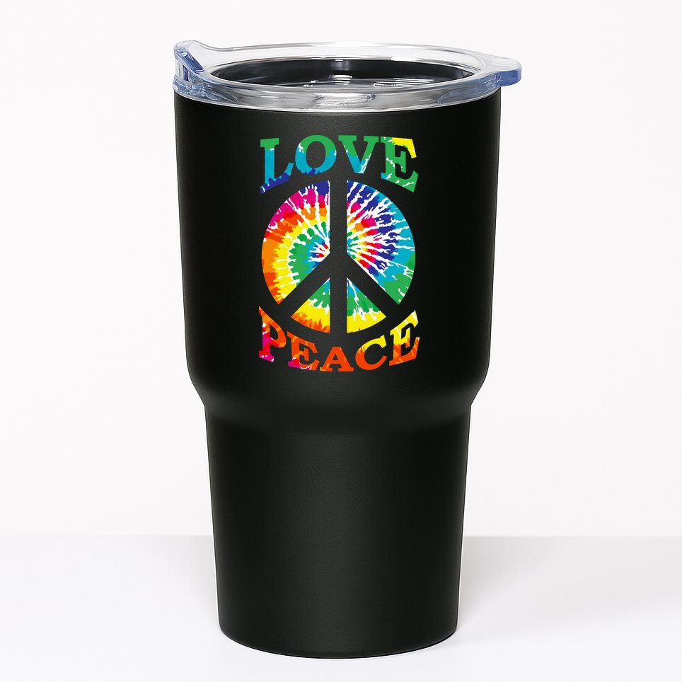 Peace Sign Love Retro 60S 70S Tie Dye Hippie Costume Tumbler